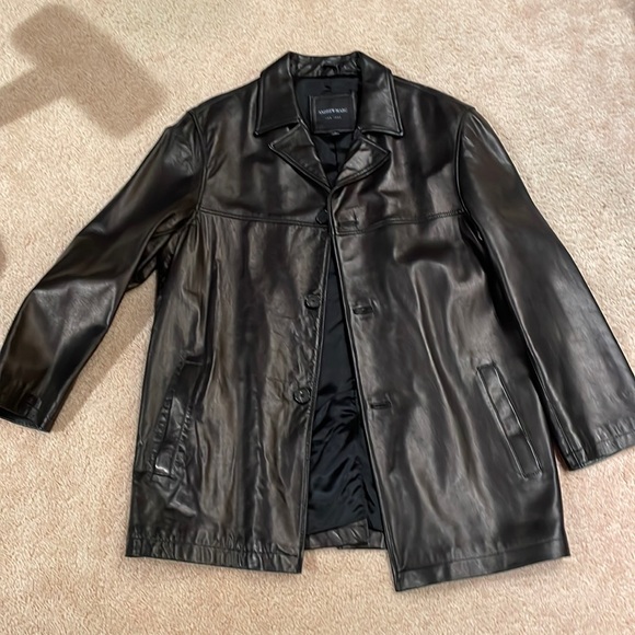 Men’s Andrew Marc Leather Coat - Picture 1 of 6
